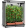 RichYa 4x2 Grow Tent Highest Density Diamond Reflective Mylar Oxford Fabric with Double Transparent Observation Window Extra Hanging Bars High CFM Kit & Floor Tray for Hydroponic Indoor Plant Growing