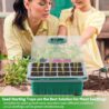 Qoolife Seed Starter Tray with Plant Light, 2 Pack Grow Lights for Seed Starting Kit with Humidity Domes, Timing Controller Adjustable Brightness for Greenhouse Propagator Station Planting Growing