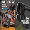 Mamba Original 1g Black USB Electric Herb Grinder. Small Portable Metal Herbal Machine & Spice Mill for the Kitchen