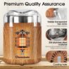 Hermolante Electric Herb Spice Grinder, 200 w Electric Grinder with Stainless Steel Blade and Cleaning Brush, Compact Size Grinders for Herbs and Spices - 5.11in (Wood Grain)