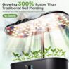 Ahopegarden Indoor Herb Garden Kit: 12 Pod Hydroponics Growing System kit with LED Grow Light, LCD Display, Smart Environmental Detection,Hydroponic Planter for Vegetables, Lettuce, Home Gardening