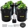 VEVOR DWC Hydroponic System, 5 Gallon 4 Buckets, Deep Water Culture Growing Bucket, Hydroponics Grow Kit with Pump, Air Stone and Water Level Device, for Indoor/Outdoor Leafy Vegetables