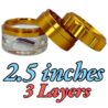 Spice Grinder. 2.5 inch herb grinder with jar attached. Jar offers a larger storage capacity. 3 layer design. Aluminum alloy with glass bottom. (NO Screen Catcher)