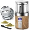 COOL KNIGHT Herb Grinder, Spice Grinder, Electric Grinder with Timer, 304 Stainless Steel Blades and Removable Stainless Steel Bowl, Large Capacity for Quick Grinding of Spices,Herbs,Coffee Beans,etc