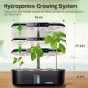 Ahopegarden Indoor Herb Garden Kit: 12 Pod Hydroponics Growing System kit with LED Grow Light, LCD Display, Smart Environmental Detection,Hydroponic Planter for Vegetables, Lettuce, Home Gardening