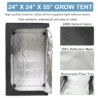 iMeshbean 24"x24"x55" Grow Tent Kit, Complete 2x2 FT High Reflective Mylar Indoor Plant Growing Tent with Full Spectrum LED Grow Light, Black
