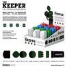 HEMPER Keeper 3-in-1 Herb Grinder with Dual Storage Compartments, Smell-Proof and Water-Resistant Design, Built-In Removable Grinder, Portable & Flexible Tether for On-the-Go Use - (Black)