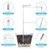 Halo Ring Grow Lights for Small Indoor Plants, Warm+White 48LEDs Full Spectrum Plant Light, Height Adjustable with 5V 2A Adapter, 3/9/12H Timer, 3 Spectral Modes, 10 Dimmable Levels, Angel Ring 1 Pack