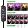 Balck Pot Clip Plant Grow Light, Red+Blue+Yellow Full Spectrum 48 LEDs Plant Lamp with 360°Gooseneck, 3/9/12H Timer & 10 Dimmable Levels and Adapter, One Head Halo Ring Plant Lamp