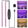 RWNTAO Two Strip Growing Lamp for Indoor Plants, Red & Blue & Yellow Full Spectrum LED Grow Light Strips with Auto ON/Off 3/9/12H Timer,10 Dimmable Levels for Green House Succulent (2 Head 13 in)