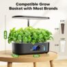 Ahopegarden Hydroponics Growing System Kit Indoor Herb Garden with Grow Light 12 Pods, with LCD Touch Panel Hydroponic Planter, Planting Height Up to 17", Grower Harvest Fresh Veggie Lettuce, Black