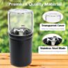 SAITAMA Electric Herb Grinder - Compact & Powerful, USB-C Rechargeable, Stainless Steel Blades, Clear Chamber for Precise Grinding, Fast & Even Grind (Black)