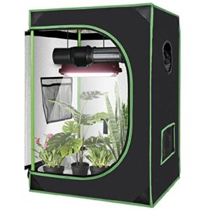 JungleA 2x2 Small Grow Tent, High Reflective Mylar Hydroponic Growing System, 24" x 24" x 36" Indoor Growing Tent Greenhouse Box Kit w/Window & Tray, Home Plant Farmer Flower, Mushroom, Veg Grow Box