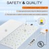 DOMMIA Grow Light, 20W Ultra-Thin Panel Grow Lights for Indoor Plants, High PPFD Full Spectrum, Dimmable, 6/12/16H Timer Auto on/Off, Suitable for Indoor Growing, Warm White 1-Pack