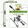 Juhefa Grow Light for Indoor Plants Growing, 6000K Full Spectrum Gooseneck Plant Lamp for Seedings Succulents Small Plants, Auto On/Off Timing & 5 Dimming, 1-Pack
