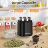 Hermolante Herb Grinder Spice Grinder, 200 w Herb Grinder with Stainless Steel Blade and Cleaning Brush, Compact Size Electric Grinder for Herbs and Spices -5.11in (Black)