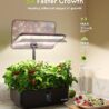 URUQ Hydroponics Growing System Indoor Garden 12 Pods Indoor Gardening System with LED Grow Light Height Adjustable Plants Germination Kit Quiet Smart Pump - Hydroponic Planter Fresh Harvest Black