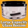 Spice Grinder. 2.5 inch herb grinder with jar attached. Jar offers a larger storage capacity. Anodized Aluminum alloy with glass bottom. (Black, 2.5 Inches x 3 Inches)