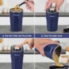 Hermolante Herb Spice Grinder, One-key Electric Grinder with 304 Stainless Steel Blades and Cleaning Brush, Electric Grinders for Herb, Spices, Coffee, Nuts, Seeds,etc.