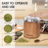 Hermolante Electric Herb Spice Grinder, 200 w Electric Grinder with Stainless Steel Blade and Cleaning Brush, Compact Size Grinders for Herbs and Spices - 5.11in (Wood Grain)