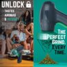 Mamba Monster 3.5g Green USB Electric Herb Grinder. Large Capacity Portable Metal Herbal Machine & Spice Mill for the Kitchen