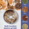 Hermolante Herb Spice Grinder, One-key Electric Grinder with 304 Stainless Steel Blades and Cleaning Brush, Electric Grinders for Herb, Spices, Coffee, Nuts, Seeds,etc.