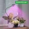 Balck Pot Clip Plant Grow Light, Red+Blue+Yellow Full Spectrum 48 LEDs Plant Lamp with 360°Gooseneck, 3/9/12H Timer & 10 Dimmable Levels and Adapter, One Head Halo Ring Plant Lamp