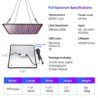 Uallhome 2 Pack LED Grow Light Panel 200W Lamp for Indoor Plants, Full Spectrum with White Blue Red UV IR LEDs for 4x4ft Coverage Grow Tent Greenhouse Veg and Bloom Seedlings Hydroponics