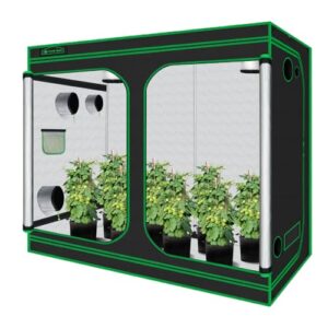 Green hut Grow Tent 96"x48"x78" 600D Mylar Hydroponic Indoor Grow Tent with Observation Window, Removable Floor Tray and Tool Bag for Indoor Plant Growing 8x4
