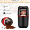 Herb Grinder Electric, Turimon Large Herbal/Coffee Grinders/Mill/Crusher for Spice and Herbs With Cleaning Brush - Black - 4.2 oz Capacity