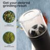 SAITAMA Electric Herb Grinder - Compact & Powerful, USB-C Rechargeable, Stainless Steel Blades, Clear Chamber for Precise Grinding, Fast & Even Grind (Black)