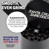 Santa Cruz Shredder Herb Grinder 3 Piece Medium 2 1/8" Superior Grip and Aluminium (Black)