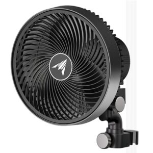 AC Infinity CLOUDRAY A9, Grow Tent Clip Fan 9” with Redesigned Long-Life EC Motor, Custom 10 Dynamic Wind Speeds, Weatherproof IP-54, Manual Swivel, for Hydroponics Circulation Cooling