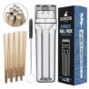 Ginzis 3-in-1 Portable Herb Grinder and Cone Filler – Travel-Friendly Rolling Accessory Kit with Built-in Storage – Includes 8 Carbon-Filtered Paper Cones