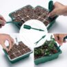 Qoolife Seed Starter Tray with Plant Light, 2 Pack Grow Lights for Seed Starting Kit with Humidity Domes, Timing Controller Adjustable Brightness for Greenhouse Propagator Station Planting Growing