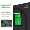 CoolGrows Grow Tent, 2x2 Feet Mylar Hydroponic Grow Tent with Obeservation Window and Floor Tray for Indoor Gardening Plant Growing (24"x 24"x 48")