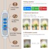 Aokrean Plant Grow Light, 48 LEDs Full Spectrum Grow Lights for Indoor Plants, Height Adjustable Faux Wood Grain Small Grow Light with Base, 3 Optional Spectrums, Auto Timer 6/12/16Hrs, 5 Brightness