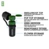 HEMPER Keeper 3-in-1 Herb Grinder with Dual Storage Compartments, Smell-Proof and Water-Resistant Design, Built-In Removable Grinder, Portable & Flexible Tether for On-the-Go Use - (Black)