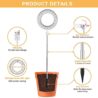 Juhefa Grow Light for Indoor Plants Growing, 4000K White Full Spectrum Halo Plant Lamp for Seedlings Succulents Small Mini Plants, Auto On Off Timer 4/8/12/18Hrs & 3 Colors Changeable