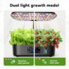 Ahopegarden Hydroponics Growing System Kit Indoor Herb Garden with Grow Light 12 Pods, with LCD Touch Panel Hydroponic Planter, Planting Height Up to 17", Grower Harvest Fresh Veggie Lettuce, Black