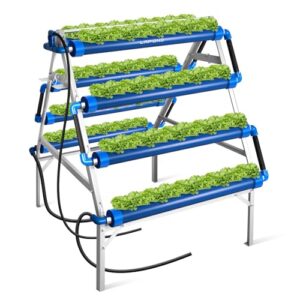 LAPOND A-Type Hydroponics Growing System Kit for Vegetables,Fruits and Herbs,with 72 Plant Sites and Food-Grade PVC-U Pipes,Suitable for Indoor and Outdoor,All New Design