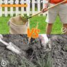 MLHpeak Stand Up Weed Puller Tool with Long Handle, 3-Section Bamboo Construction & 4-Claw Steel Head Design, Easily Remove Weeds Without Kneeling